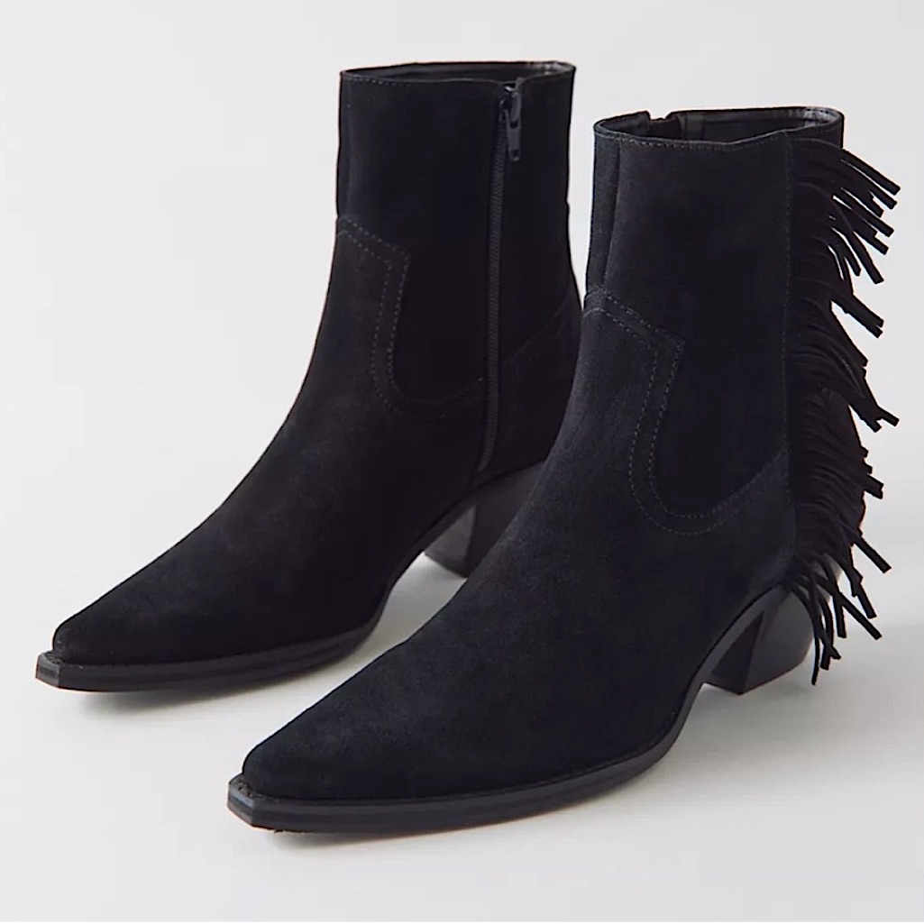 Nwt Suede Fringe Cowboy Snip Tip Western Jane Boots